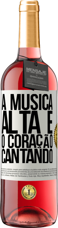 29,95 € | Vinho rosé Edição ROSÉ A música alta e o coração cantando Etiqueta Branca. Etiqueta personalizável Vinho jovem Colheita 2024 Tempranillo