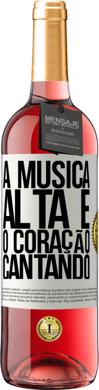 29,95 € Envio grátis | Vinho rosé Edição ROSÉ A música alta e o coração cantando Etiqueta Branca. Etiqueta personalizável Vinho jovem Colheita 2025 Tempranillo