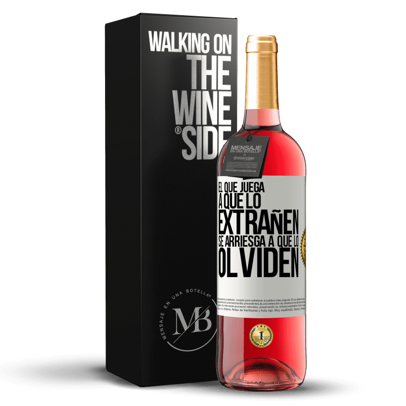 29,95 € Envoi gratuit | Vin rosé Édition ROSÉ Celui qui joue à manquer risque d'être oublié Étiquette Blanche. Étiquette personnalisable Vin jeune Récolte 2022 Tempranillo