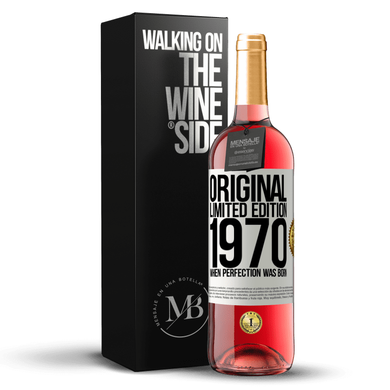 29,95 € Free Shipping | Rosé Wine ROSÉ Edition Original. Limited edition. 1970. When perfection was born White Label. Customizable label Young wine Harvest 2022 Tempranillo