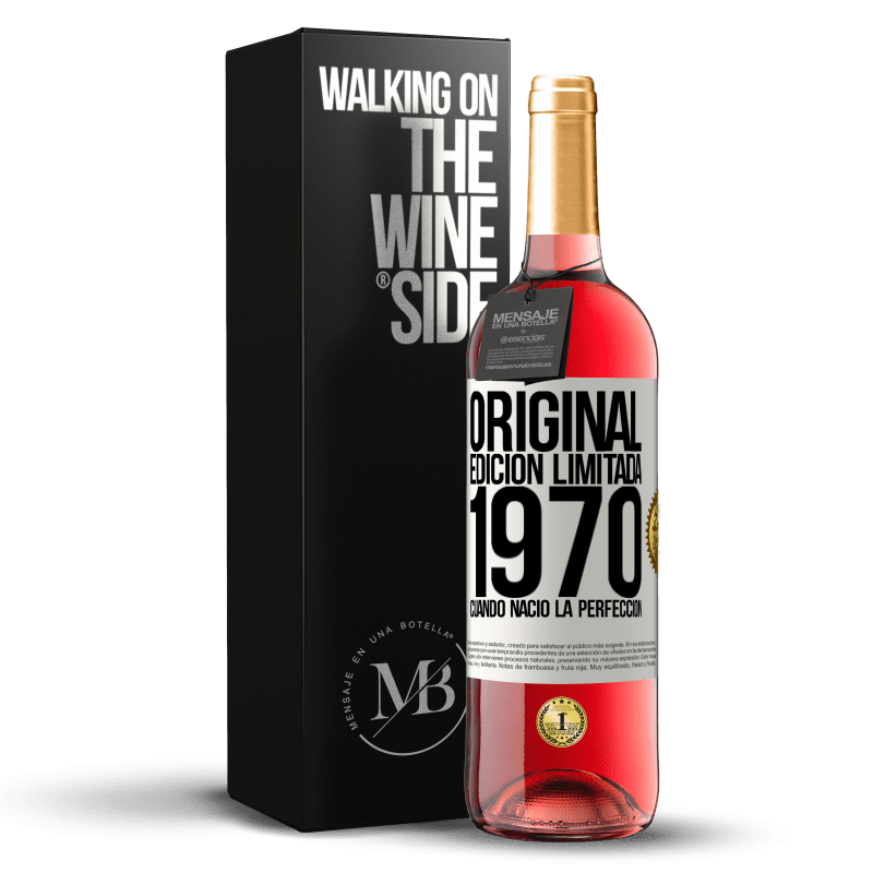 29,95 € Envío gratis | Vino Rosado Edición ROSÉ Original. Edición Limitada. 1970. Cuando nació la perfección Etiqueta Blanca. Etiqueta personalizable Vino joven Cosecha 2022 Tempranillo