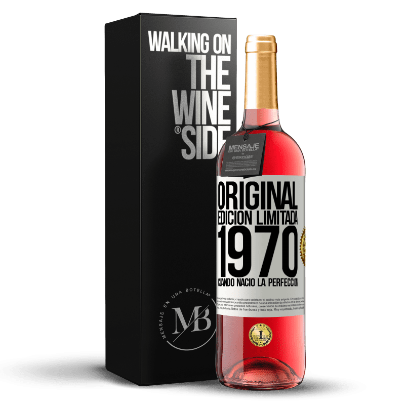 29,95 € Envío gratis | Vino Rosado Edición ROSÉ Original. Edición Limitada. 1970. Cuando nació la perfección Etiqueta Blanca. Etiqueta personalizable Vino joven Cosecha 2024 Tempranillo