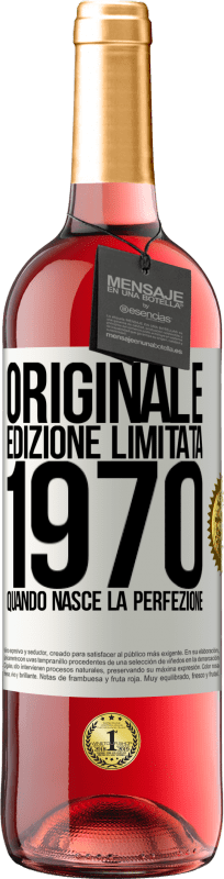 Spedizione Gratuita | Vino rosato Edizione ROSÉ Originale. Edizione Limitata. 1970. Quando nasce la perfezione Etichetta Bianca. Etichetta personalizzabile Vino giovane Raccogliere 2023 Tempranillo