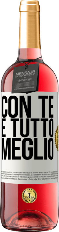 29,95 € | Vino rosato Edizione ROSÉ Con te è tutto meglio Etichetta Bianca. Etichetta personalizzabile Vino giovane Raccogliere 2024 Tempranillo