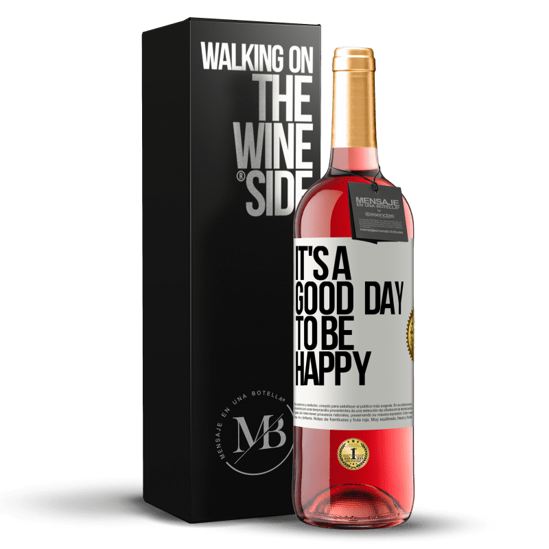 29,95 € Free Shipping | Rosé Wine ROSÉ Edition It's a good day to be happy White Label. Customizable label Young wine Harvest 2023 Tempranillo