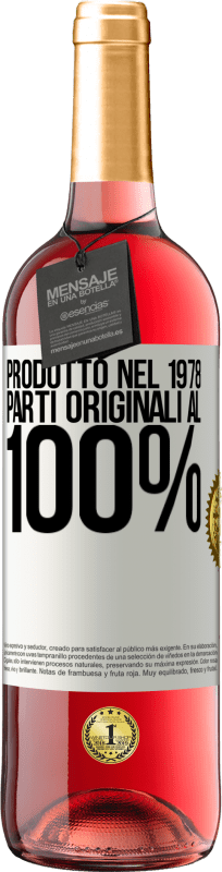 29,95 € | Vino rosato Edizione ROSÉ Prodotto nel 1978. Parti originali al 100% Etichetta Bianca. Etichetta personalizzabile Vino giovane Raccogliere 2023 Tempranillo