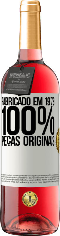 29,95 € | Vinho rosé Edição ROSÉ Fabricado em 1978. 100% peças originais Etiqueta Branca. Etiqueta personalizável Vinho jovem Colheita 2025 Tempranillo