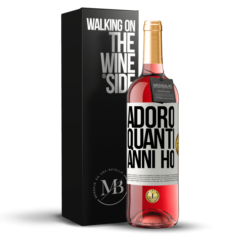 29,95 € Spedizione Gratuita | Vino rosato Edizione ROSÉ Adoro quanti anni ho Etichetta Bianca. Etichetta personalizzabile Vino giovane Raccogliere 2024 Tempranillo