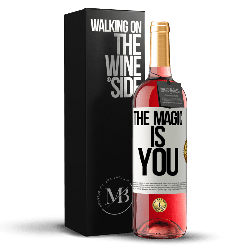 29,95 € Бесплатная доставка | Розовое вино Издание ROSÉ Магия это ты Белая этикетка. Настраиваемая этикетка Молодое вино Урожай 2023 Tempranillo