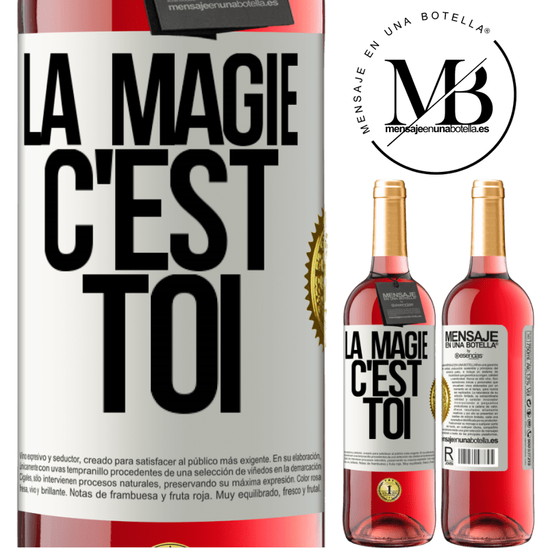 29,95 € Envoi gratuit | Vin rosé Édition ROSÉ La magie c'est toi Étiquette Blanche. Étiquette personnalisable Vin jeune Récolte 2024 Tempranillo