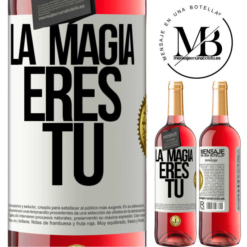 29,95 € Envío gratis | Vino Rosado Edición ROSÉ La magia eres tú Etiqueta Blanca. Etiqueta personalizable Vino joven Cosecha 2024 Tempranillo