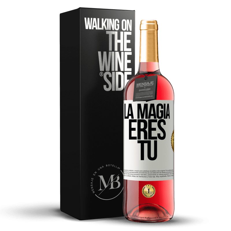 29,95 € Envío gratis | Vino Rosado Edición ROSÉ La magia eres tú Etiqueta Blanca. Etiqueta personalizable Vino joven Cosecha 2024 Tempranillo