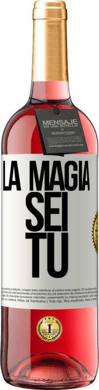 29,95 € Spedizione Gratuita | Vino rosato Edizione ROSÉ La magia sei tu Etichetta Bianca. Etichetta personalizzabile Vino giovane Raccogliere 2023 Tempranillo