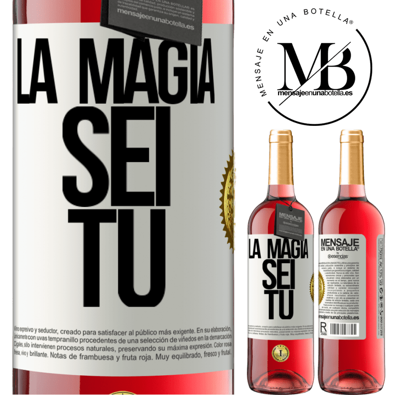 29,95 € Spedizione Gratuita | Vino rosato Edizione ROSÉ La magia sei tu Etichetta Bianca. Etichetta personalizzabile Vino giovane Raccogliere 2024 Tempranillo