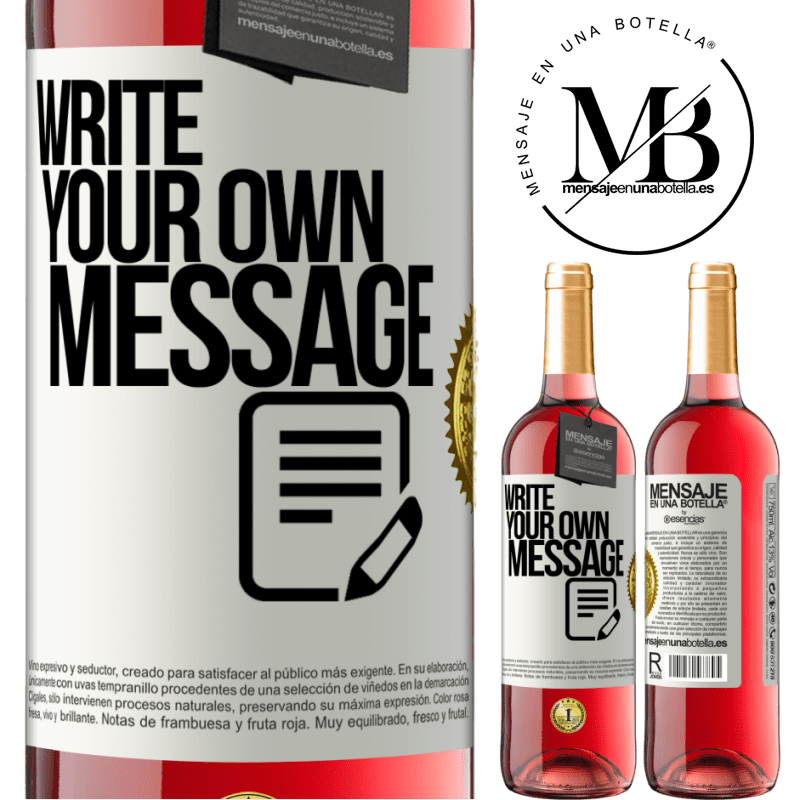 29,95 € Free Shipping | Rosé Wine ROSÉ Edition Write your own message White Label. Customizable label Young wine Harvest 2024 Tempranillo