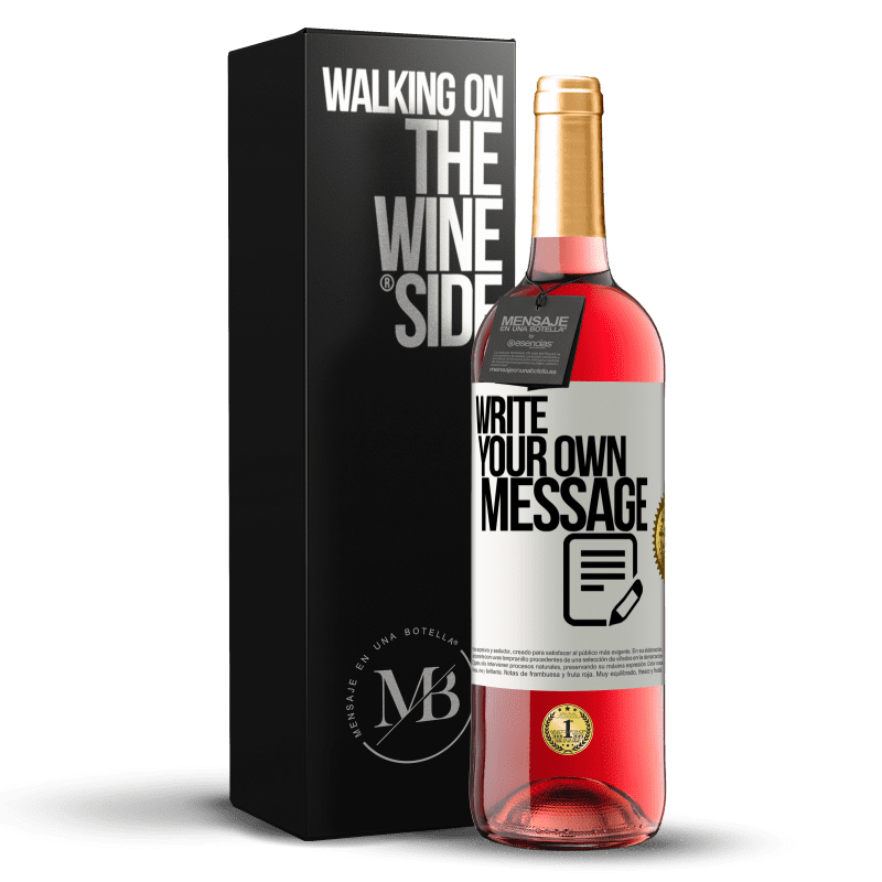29,95 € Free Shipping | Rosé Wine ROSÉ Edition Write your own message White Label. Customizable label Young wine Harvest 2021 Tempranillo