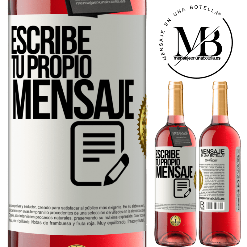 29,95 € Envío gratis | Vino Rosado Edición ROSÉ Escribe tu propio mensaje Etiqueta Blanca. Etiqueta personalizable Vino joven Cosecha 2024 Tempranillo