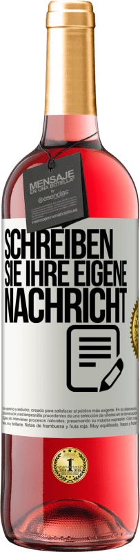 29,95 € | Roséwein ROSÉ Ausgabe Schreib deine eigene Nachricht Weißes Etikett. Anpassbares Etikett Junger Wein Ernte 2023 Tempranillo