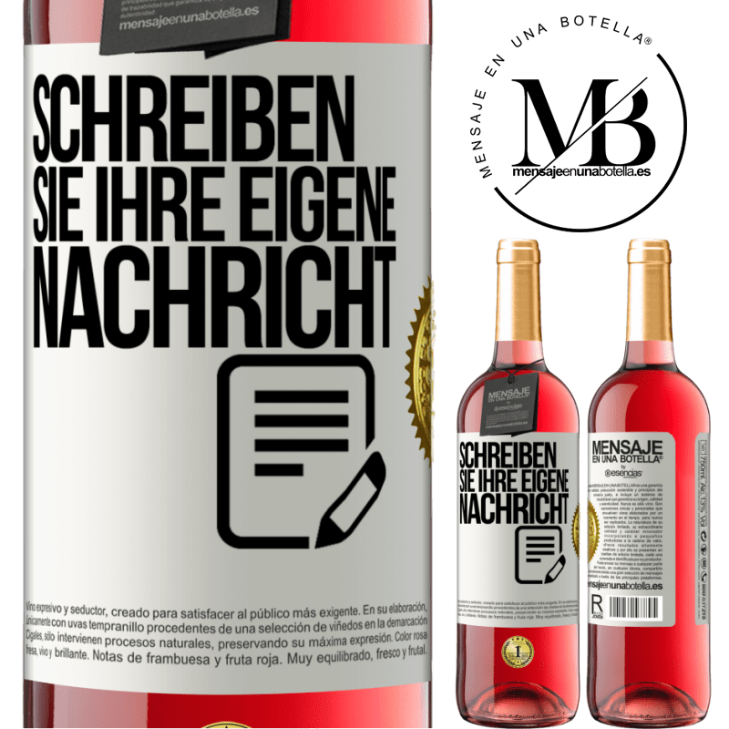 29,95 € Kostenloser Versand | Roséwein ROSÉ Ausgabe Schreib deine eigene Nachricht Weißes Etikett. Anpassbares Etikett Junger Wein Ernte 2024 Tempranillo