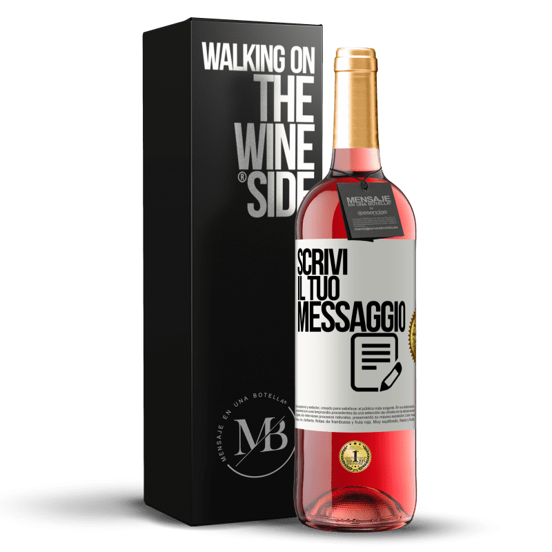 29,95 € Spedizione Gratuita | Vino rosato Edizione ROSÉ Scrivi il tuo messaggio Etichetta Bianca. Etichetta personalizzabile Vino giovane Raccogliere 2024 Tempranillo