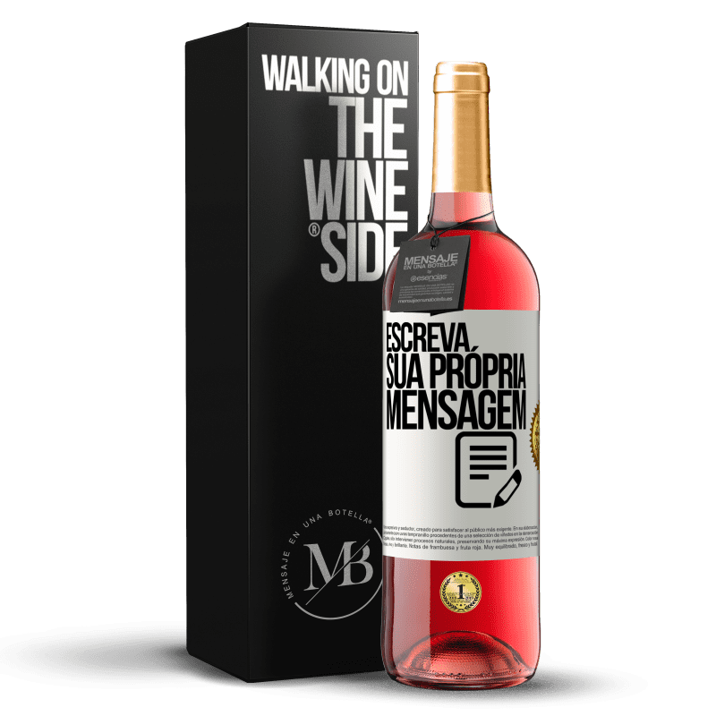 29,95 € Envio grátis | Vinho rosé Edição ROSÉ Escreva sua própria mensagem Etiqueta Branca. Etiqueta personalizável Vinho jovem Colheita 2024 Tempranillo