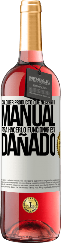 Envío gratis | Vino Rosado Edición ROSÉ Cualquier producto que necesite un manual para hacerlo funcionar, está dañado Etiqueta Blanca. Etiqueta personalizable Vino joven Cosecha 2023 Tempranillo