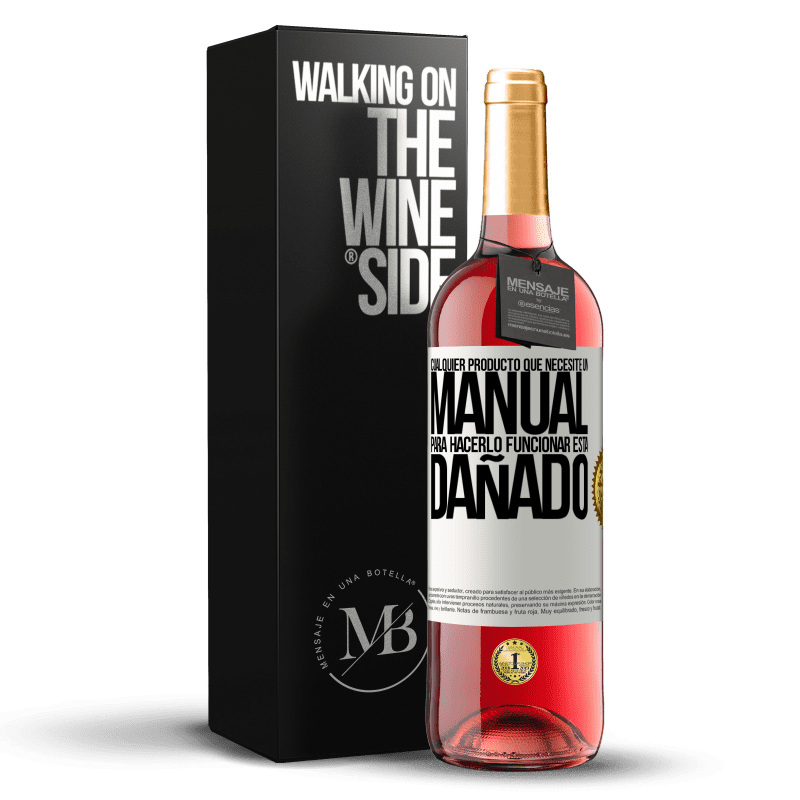 29,95 € Envío gratis | Vino Rosado Edición ROSÉ Cualquier producto que necesite un manual para hacerlo funcionar, está dañado Etiqueta Blanca. Etiqueta personalizable Vino joven Cosecha 2023 Tempranillo