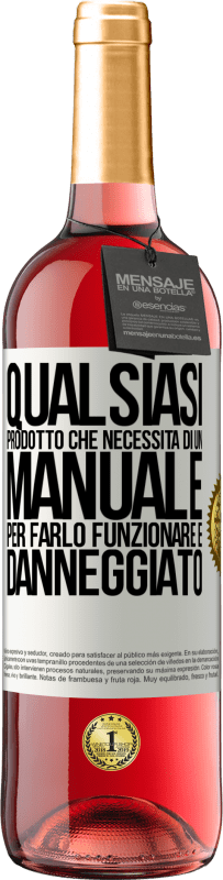 Spedizione Gratuita | Vino rosato Edizione ROSÉ Qualsiasi prodotto che necessita di un manuale per farlo funzionare è danneggiato Etichetta Bianca. Etichetta personalizzabile Vino giovane Raccogliere 2023 Tempranillo