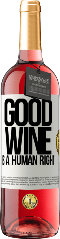 送料無料 | ロゼワイン ROSÉエディション Good wine is a human right ホワイトラベル. カスタマイズ可能なラベル 若いワイン 収穫 2023 Tempranillo