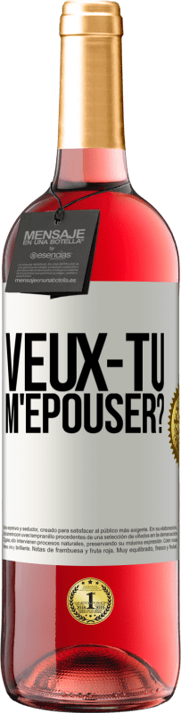 Envoi gratuit | Vin rosé Édition ROSÉ Veux-tu m'épouser? Étiquette Blanche. Étiquette personnalisable Vin jeune Récolte 2023 Tempranillo