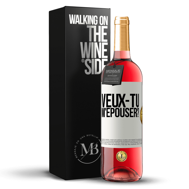 29,95 € Envoi gratuit | Vin rosé Édition ROSÉ Veux-tu m'épouser? Étiquette Blanche. Étiquette personnalisable Vin jeune Récolte 2023 Tempranillo