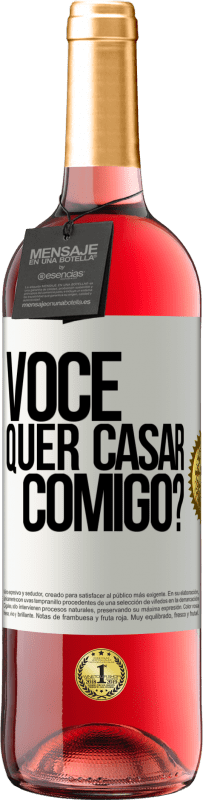 29,95 € Envio grátis | Vinho rosé Edição ROSÉ Você quer casar comigo? Etiqueta Branca. Etiqueta personalizável Vinho jovem Colheita 2025 Tempranillo