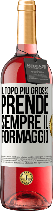 Spedizione Gratuita | Vino rosato Edizione ROSÉ Il topo più grosso prende sempre il formaggio Etichetta Bianca. Etichetta personalizzabile Vino giovane Raccogliere 2023 Tempranillo