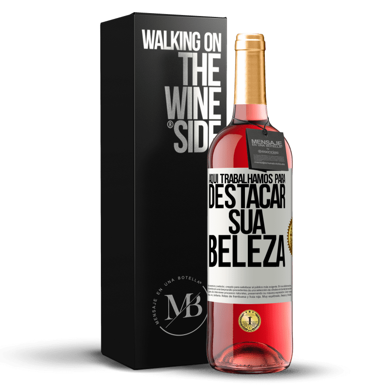 29,95 € Envio grátis | Vinho rosé Edição ROSÉ Aqui trabalhamos para destacar sua beleza Etiqueta Branca. Etiqueta personalizável Vinho jovem Colheita 2024 Tempranillo