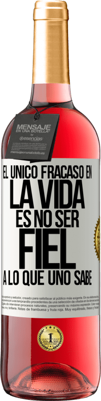 29,95 € Envío gratis | Vino Rosado Edición ROSÉ El único fracaso en la vida es no ser fiel a lo que uno sabe Etiqueta Blanca. Etiqueta personalizable Vino joven Cosecha 2025 Tempranillo