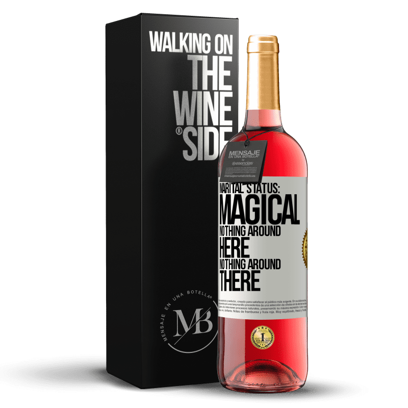 29,95 € Free Shipping | Rosé Wine ROSÉ Edition Marital status: magical. Nothing around here nothing around there White Label. Customizable label Young wine Harvest 2024 Tempranillo