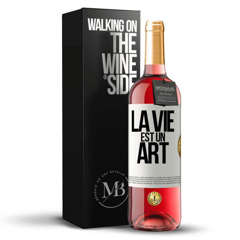 29,95 € Envoi gratuit | Vin rosé Édition ROSÉ La vie est un art Étiquette Blanche. Étiquette personnalisable Vin jeune Récolte 2025 Tempranillo