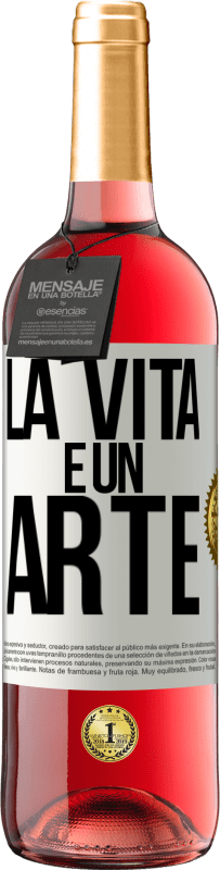 29,95 € Spedizione Gratuita | Vino rosato Edizione ROSÉ La vita è un'arte Etichetta Bianca. Etichetta personalizzabile Vino giovane Raccogliere 2025 Tempranillo
