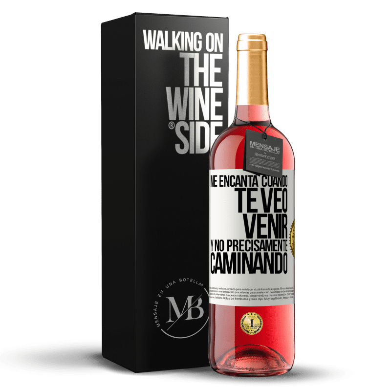 29,95 € Envío gratis | Vino Rosado Edición ROSÉ Me encanta cuando te veo venir y no precisamente caminando Etiqueta Blanca. Etiqueta personalizable Vino joven Cosecha 2023 Tempranillo