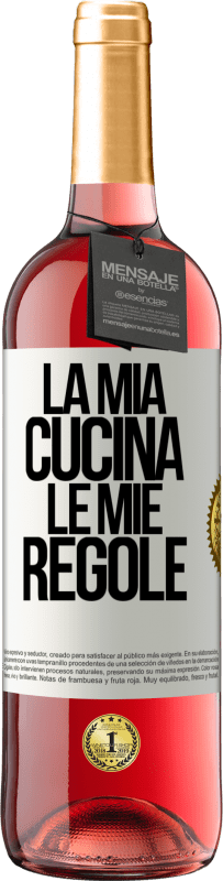 Spedizione Gratuita | Vino rosato Edizione ROSÉ La mia cucina, le mie regole Etichetta Bianca. Etichetta personalizzabile Vino giovane Raccogliere 2023 Tempranillo