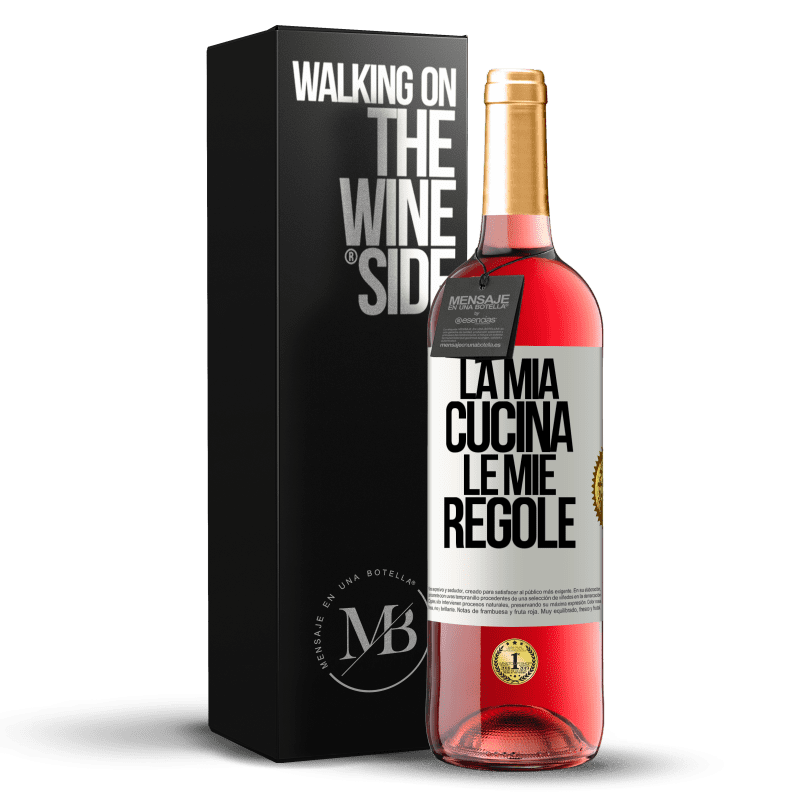 29,95 € Spedizione Gratuita | Vino rosato Edizione ROSÉ La mia cucina, le mie regole Etichetta Bianca. Etichetta personalizzabile Vino giovane Raccogliere 2024 Tempranillo