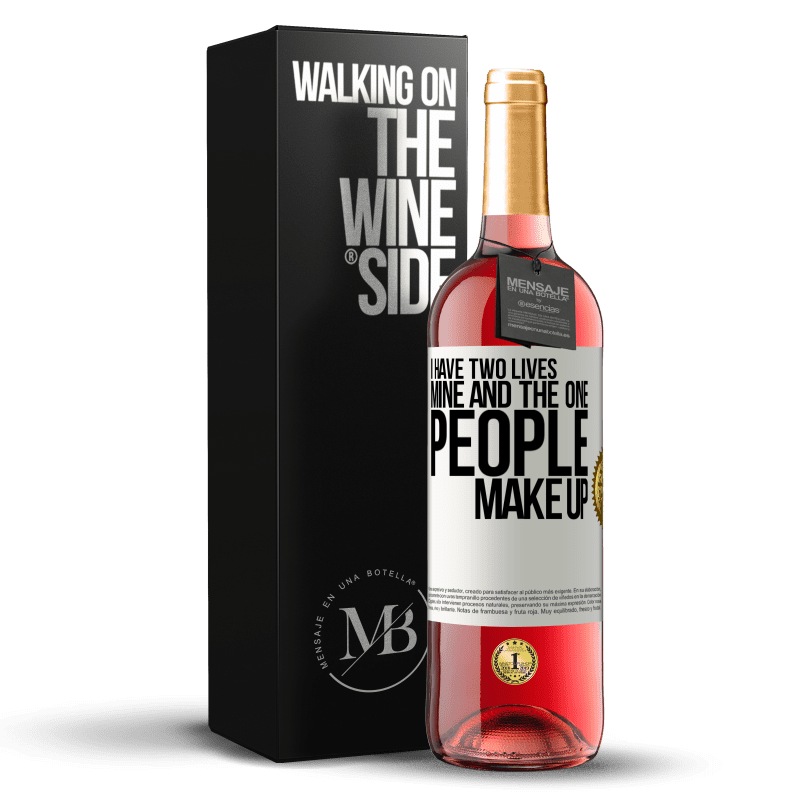 29,95 € 免费送货 | 桃红葡萄酒 ROSÉ版 我有两个生命。我和一个人组成 白标. 可自定义的标签 青年酒 收成 2024 Tempranillo