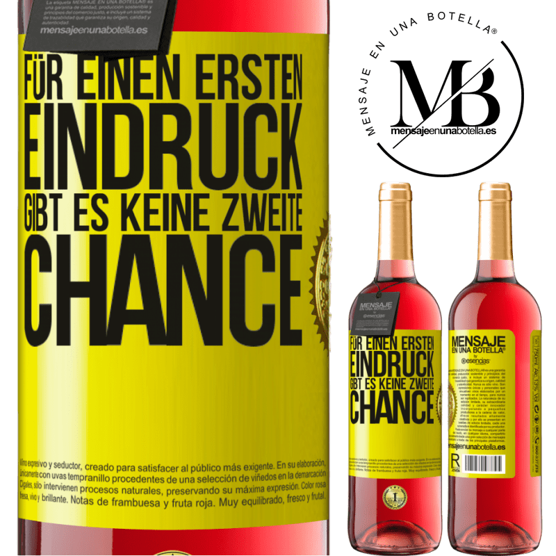 29,95 € Kostenloser Versand | Roséwein ROSÉ Ausgabe Für einen ersten Eindruck gibt es keine zweite Chance Gelbes Etikett. Anpassbares Etikett Junger Wein Ernte 2025 Tempranillo