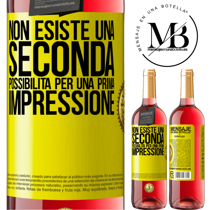 29,95 € Spedizione Gratuita | Vino rosato Edizione ROSÉ Non esiste una seconda possibilità per una prima impressione Etichetta Gialla. Etichetta personalizzabile Vino giovane Raccogliere 2024 Tempranillo