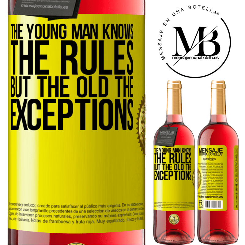 24,95 € Free Shipping | Rosé Wine ROSÉ Edition The young man knows the rules, but the old the exceptions Yellow Label. Customizable label Young wine Harvest 2021 Tempranillo