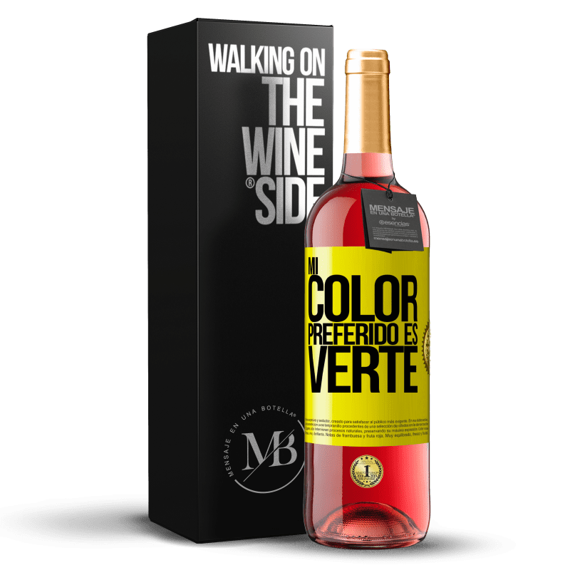 29,95 € Free Shipping | Rosé Wine ROSÉ Edition Mi color preferido es: verte Yellow Label. Customizable label Young wine Harvest 2023 Tempranillo