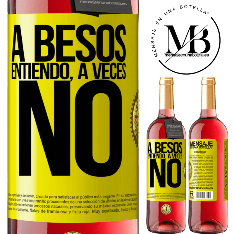 29,95 € Free Shipping | Rosé Wine ROSÉ Edition A besos entiendo, a veces no Yellow Label. Customizable label Young wine Harvest 2021 Tempranillo