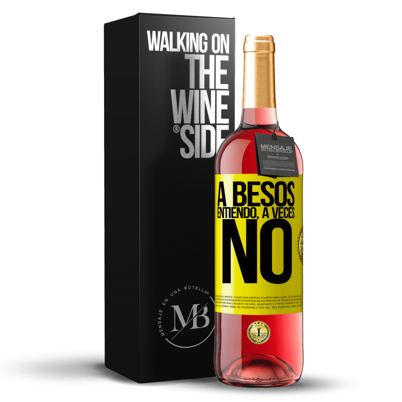 29,95 € Kostenloser Versand | Roséwein ROSÉ Ausgabe A besos entiendo, a veces no Gelbes Etikett. Anpassbares Etikett Junger Wein Ernte 2024 Tempranillo