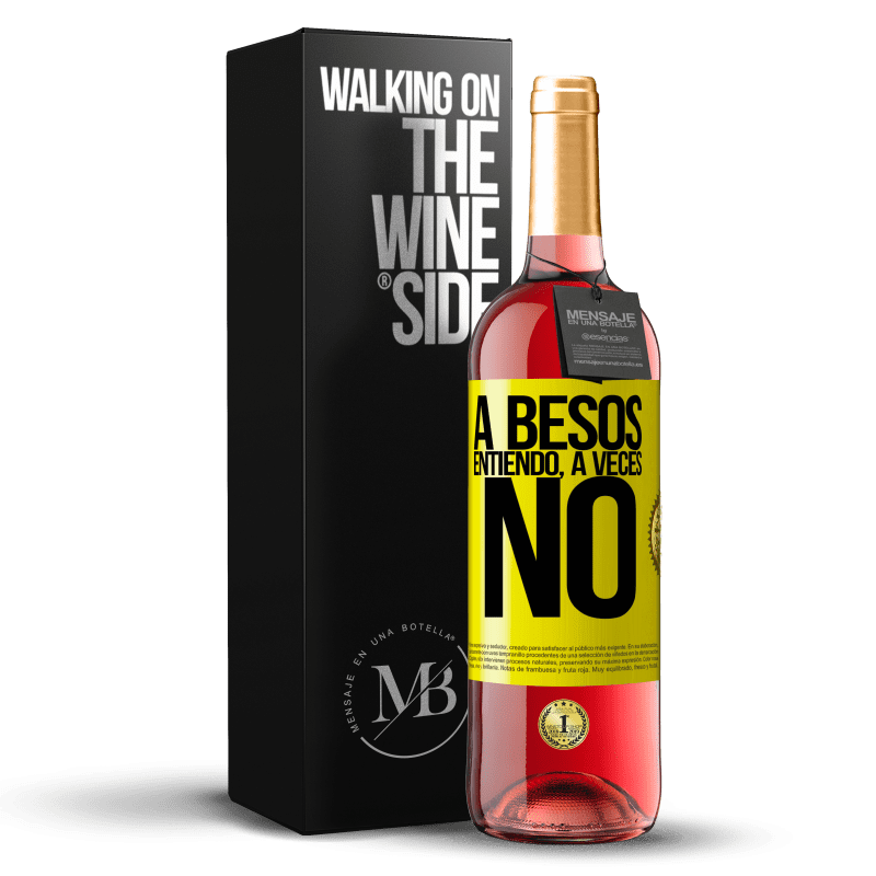 29,95 € Spedizione Gratuita | Vino rosato Edizione ROSÉ A besos entiendo, a veces no Etichetta Gialla. Etichetta personalizzabile Vino giovane Raccogliere 2024 Tempranillo