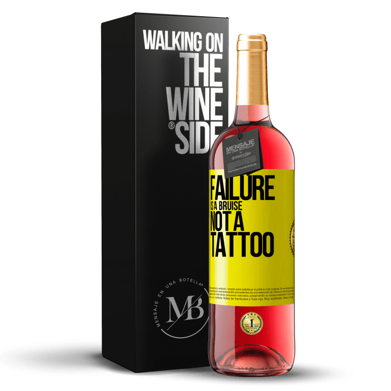 29,95 € Free Shipping | Rosé Wine ROSÉ Edition Failure is a bruise, not a tattoo Yellow Label. Customizable label Young wine Harvest 2024 Tempranillo